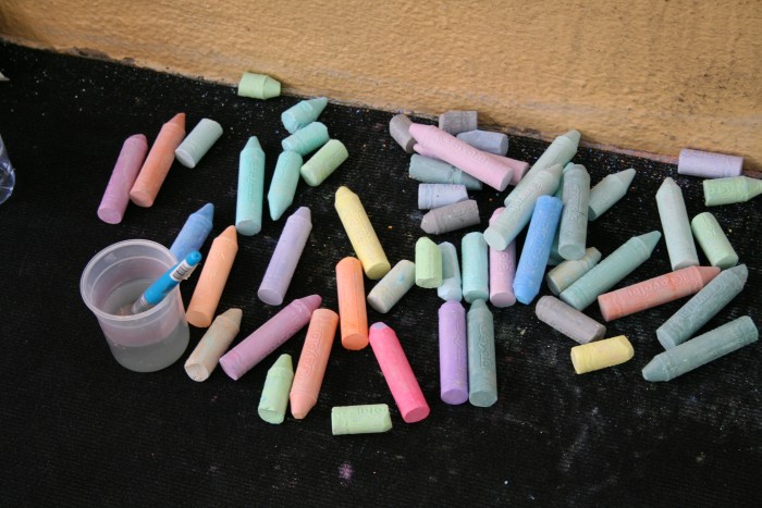 Colour chalks (for the mural)