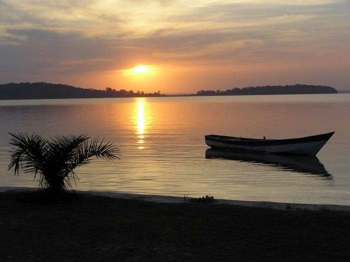 Sunset in lake Victoria
