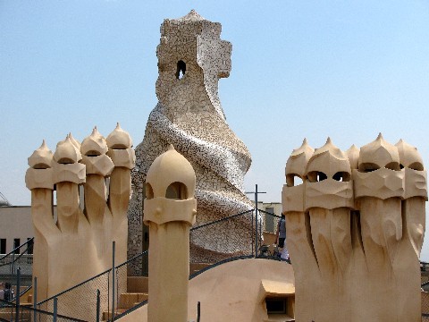 The roof of Casa Mila in Barcelona.